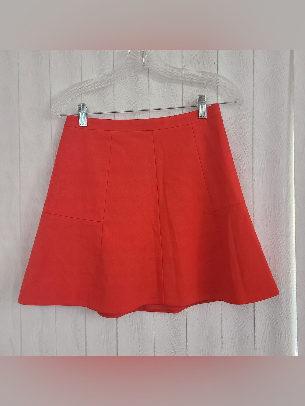 J Crew Sz 0 Red Fit Flare A-line Preppy City Mini Skirt